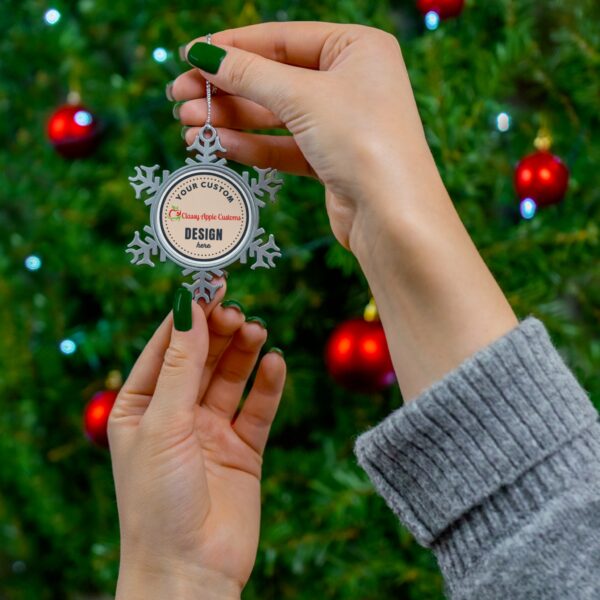 Custom Pewter Snowflake Ornament - Image 3